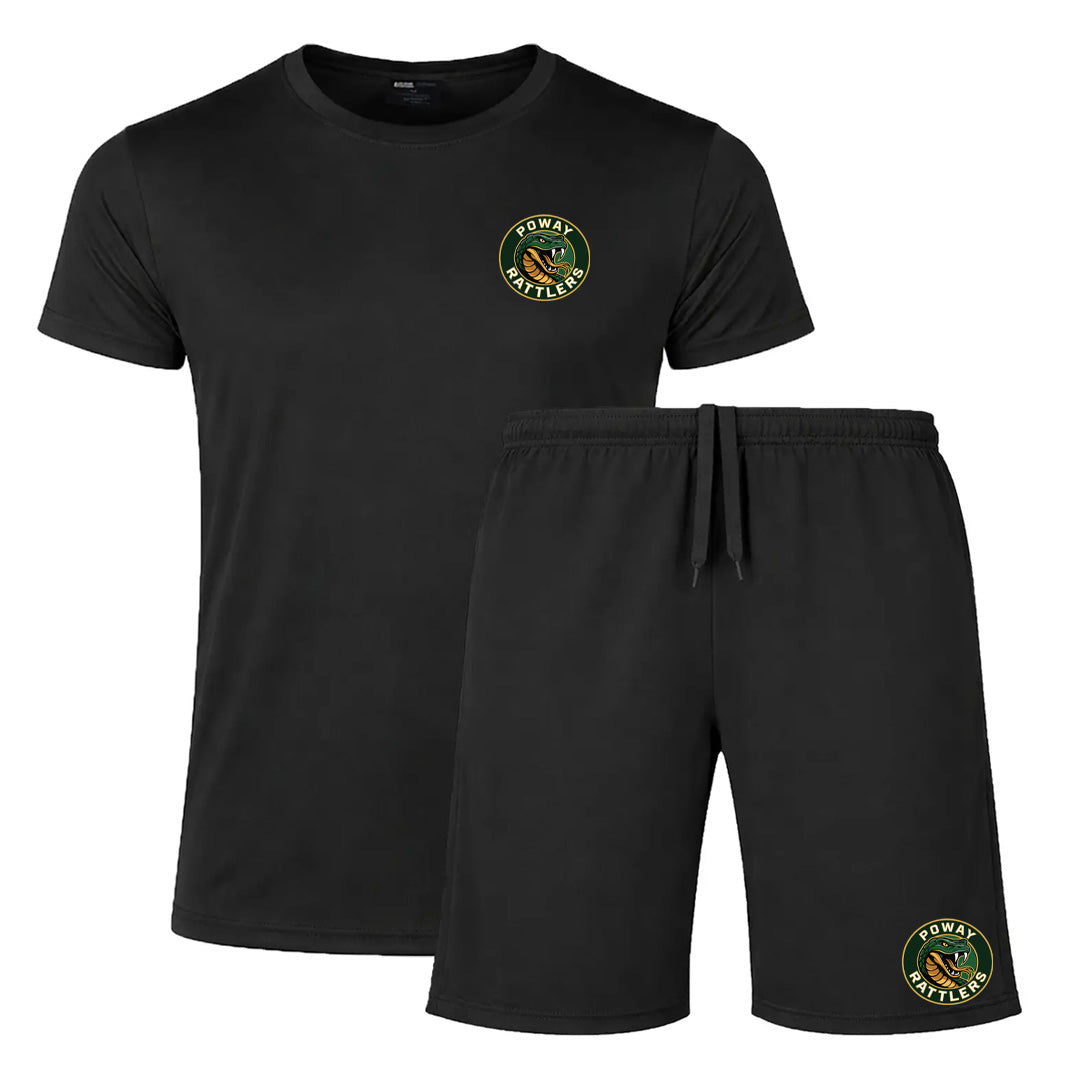 Poway Rattlers workout tee and shorts combo