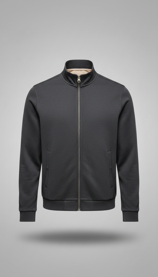 Zip Jacket in Deep Charcoal