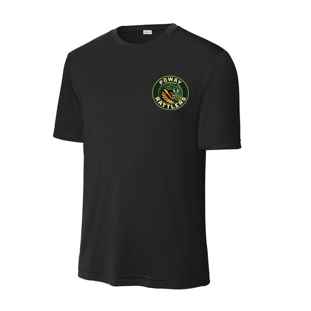 Poway Rattlers blk posicharge tee