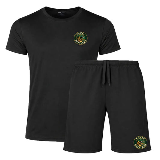Poway Rattlers workout tee and shorts combo